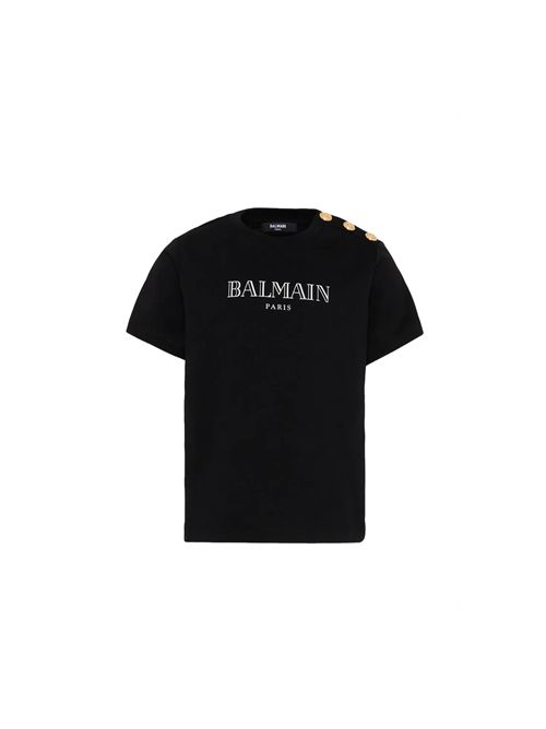 T-shirt, bambina, logata. BALMAIN | BZ8H51 Z3672930BC